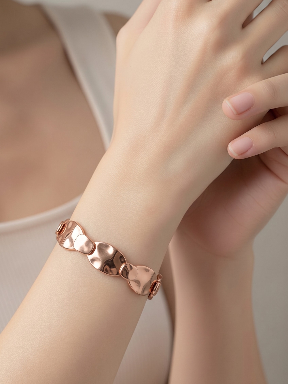 paparazzi Rose Gold Sculpted Link Chain Bracelet